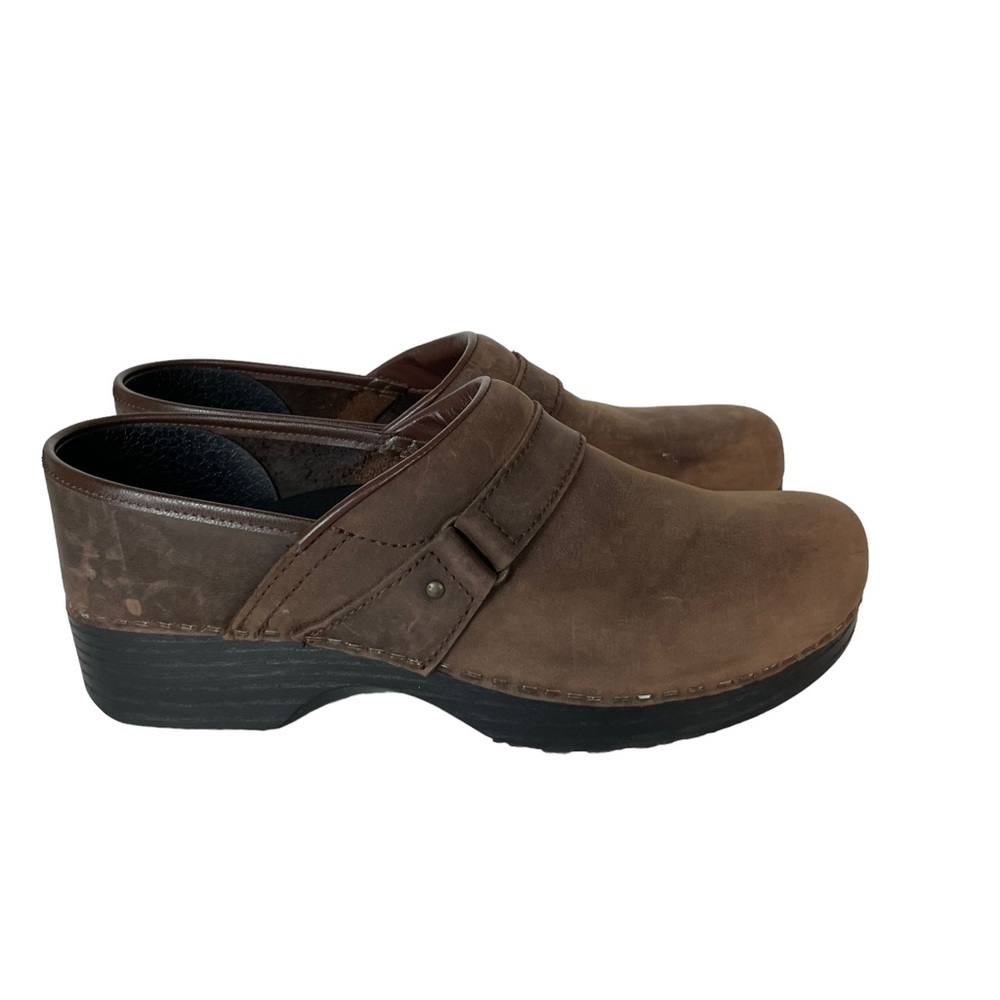 ABEO B.I.O. System Brown Oiled Leather Eve Neutral Support Clog Women's Size 9N